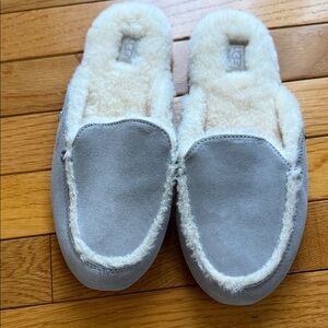 UGG Gray and Cream Cozy Slippers